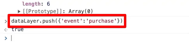 Pushing a purchase event to the Data Layer