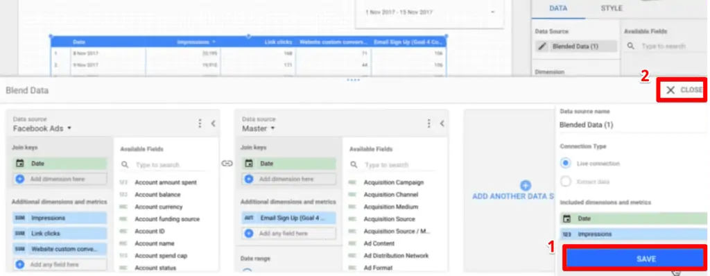 Saving blend properties