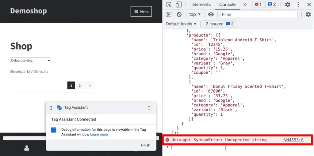 Unexpected error in the copied code