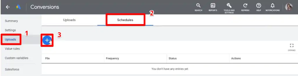 Adding a new conversions upload source