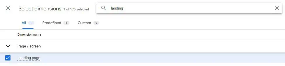 Adding the landing page dimension into explorations