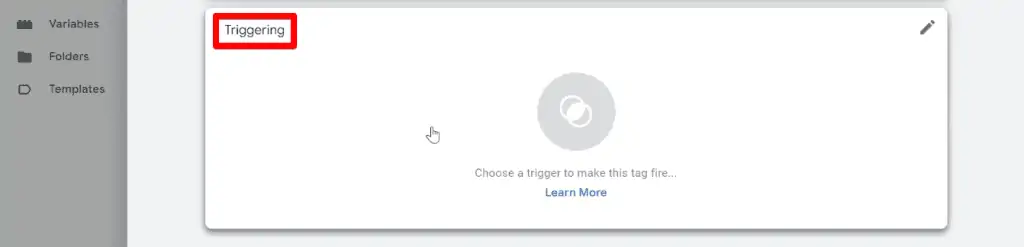 Applying a trigger to the tag