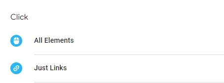 Choosing the All Elements trigger type in GTM