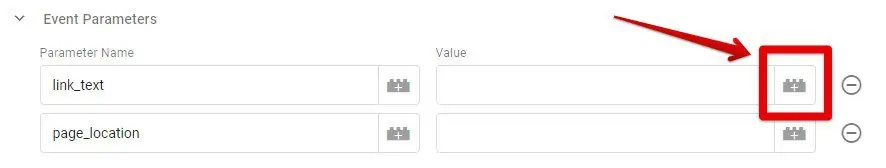 Clicking the variables icon