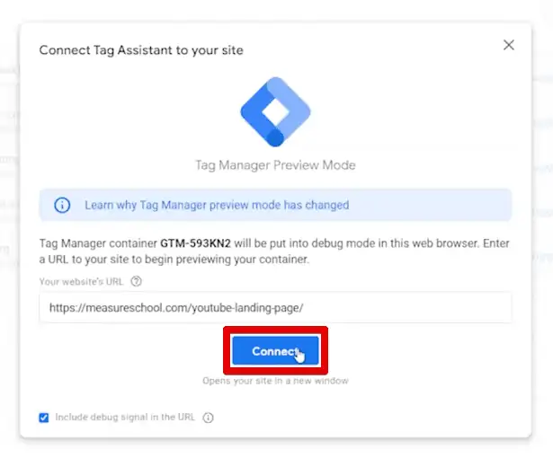 Connecting Tag Assistant to your site
