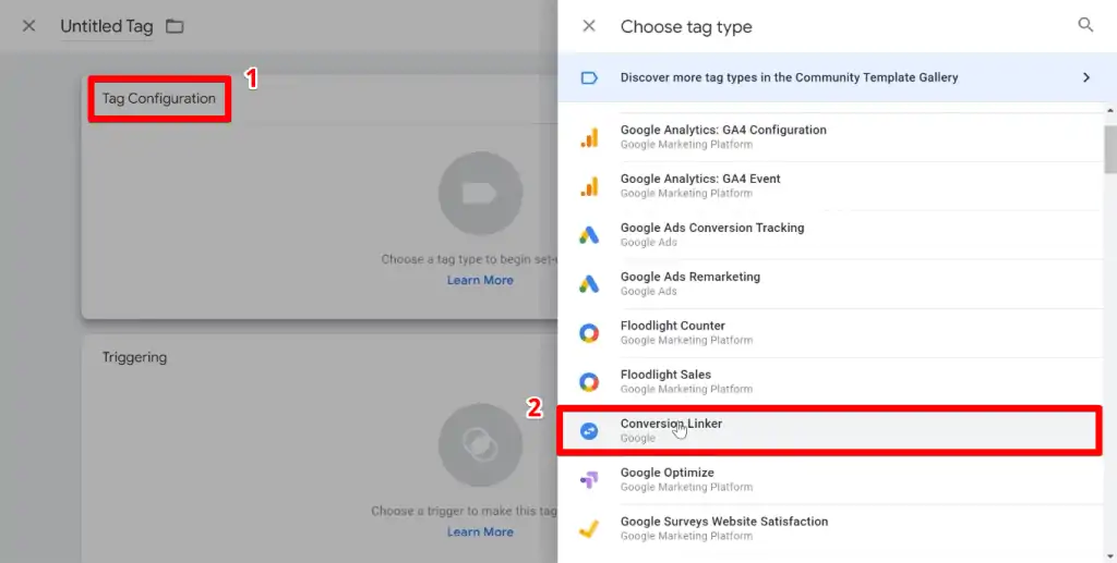 Creating a conversion linker tag