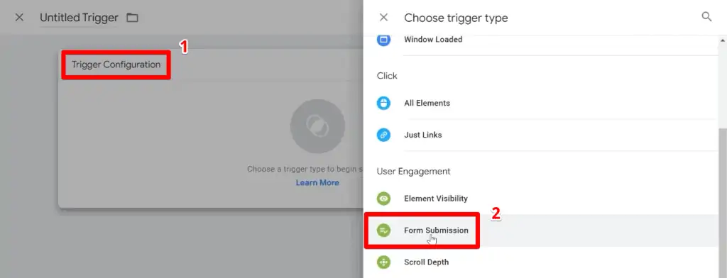 Creating a form submission trigger