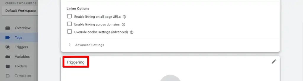 Creating a trigger for the conversion linker tag
