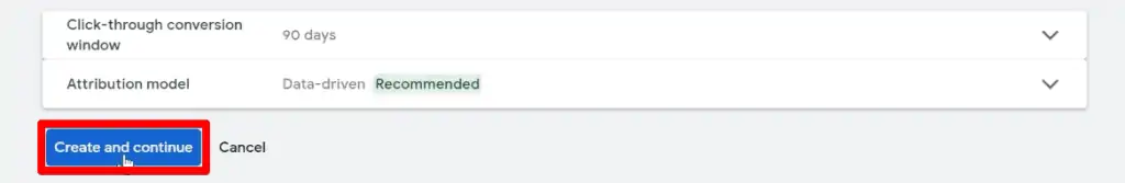 Creating the conversion action