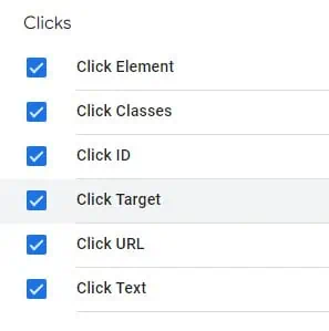 Enabling all built-in click variables