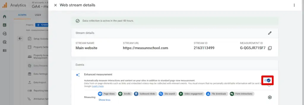 Enabling enhanced measurements