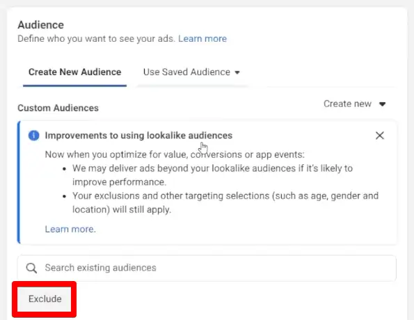 Excluding targeting certain audiences