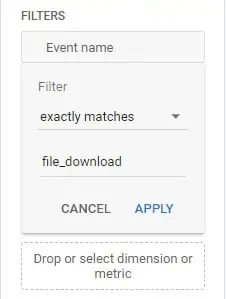 File download exploration filter