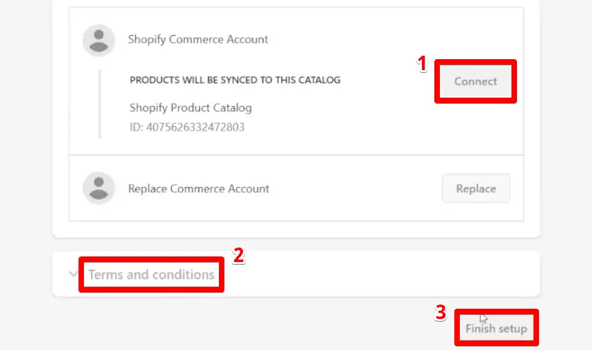Final steps of the Facebook Ads for Shopify setup