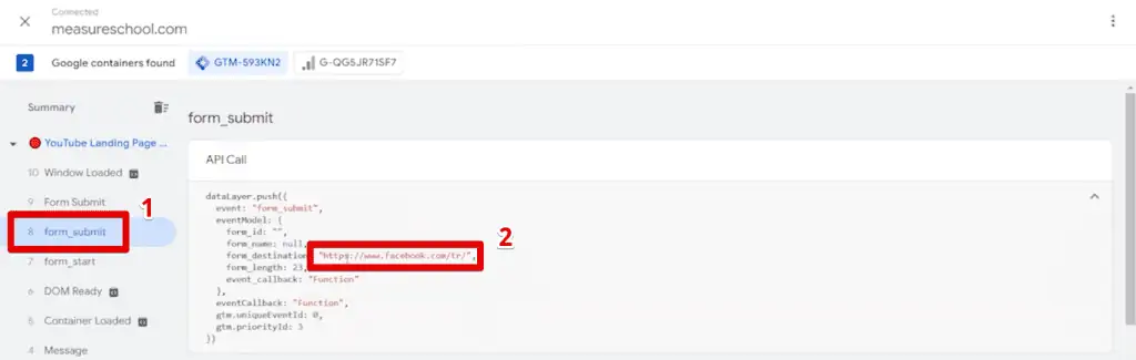 Form_submit event destination URL