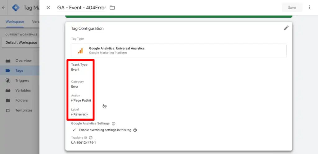GA4 event tag configuration