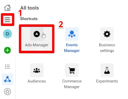 Going to the Ads Manager