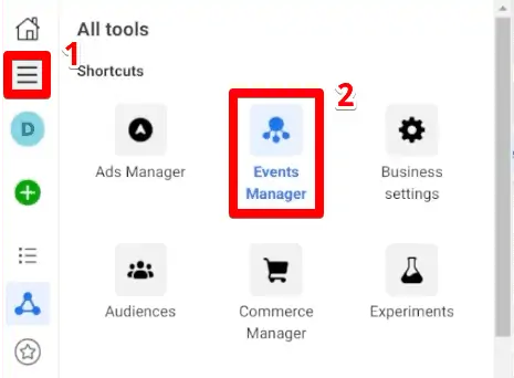 Going to the Events Manager