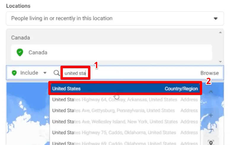 Including a location to target