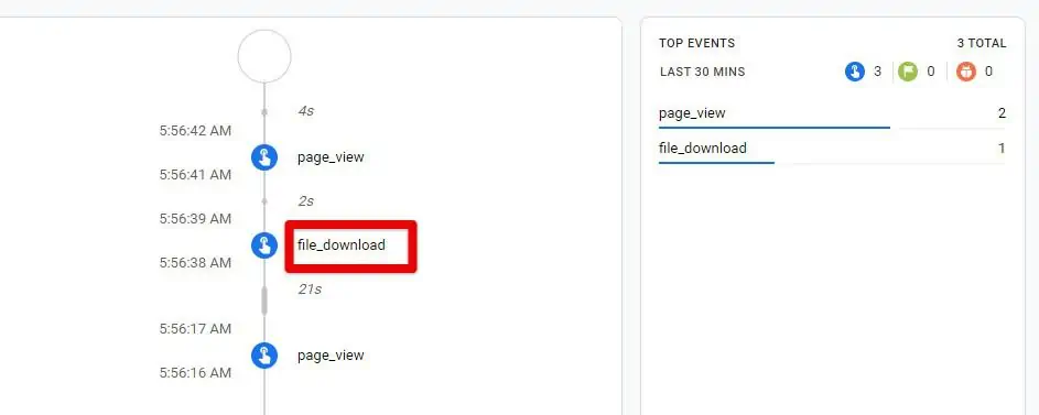 PDF file download in GA4 debugview