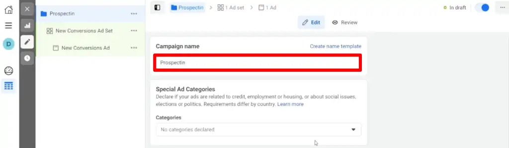 Providing a campaign name