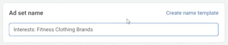 Renaming the ad set name