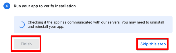 Screenshot of setting up iOS stream in GA4 step 5 - Run your app to verify installation