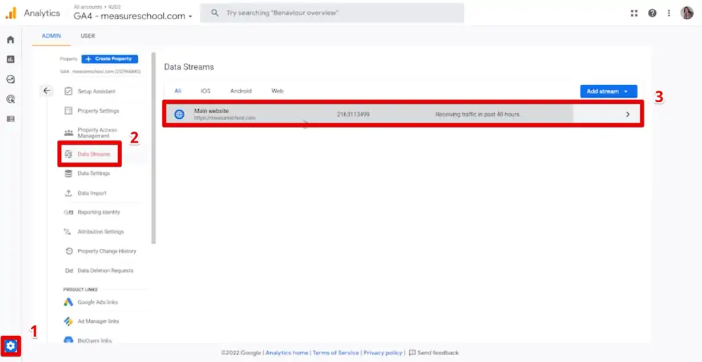 Selecting a data stream