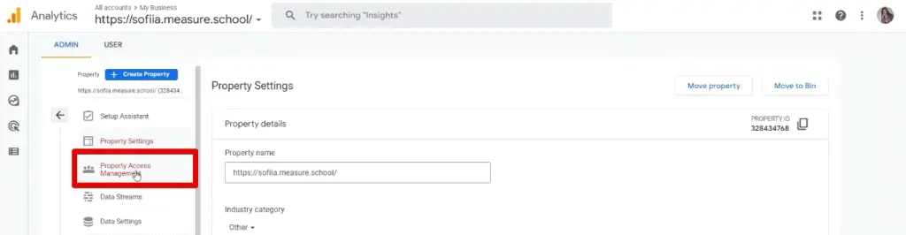 Accessing the property access management