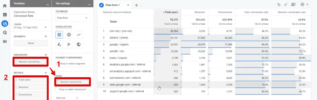 Adding dimensions and metrics to the visualization