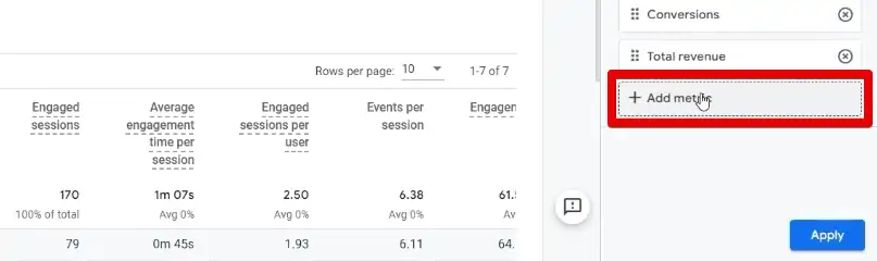 Adding new metrics to the report