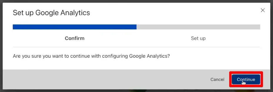 Confirming set up of Google Analytics