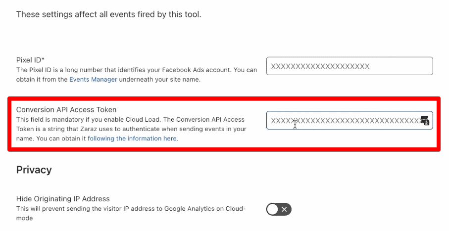Facebook conversion API functionality in Cloudflare Zaraz