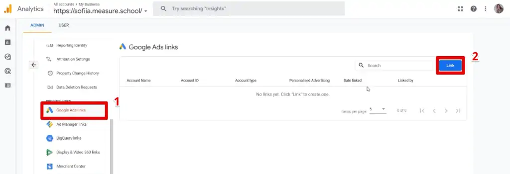 Linking Google Ads to your GA4 property