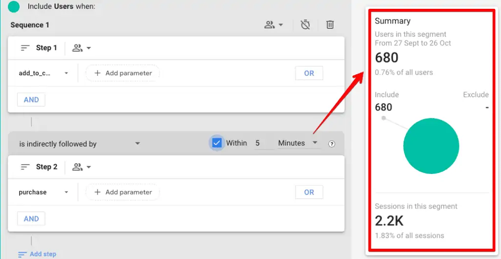 Screenshot of a low number of users with a 5-minute time constraint