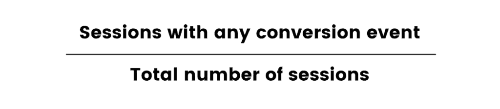 Session conversion rate formula