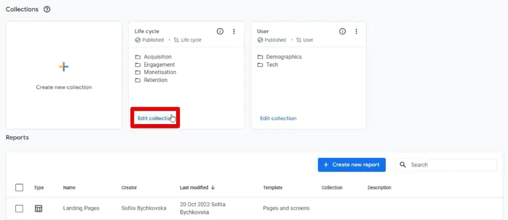 Editing the life cycle collection