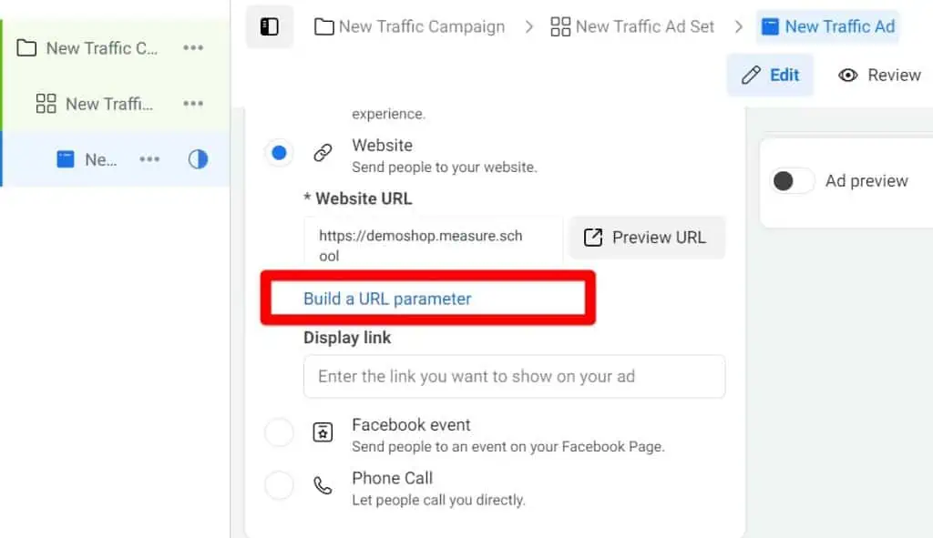 Facebook UTM builder