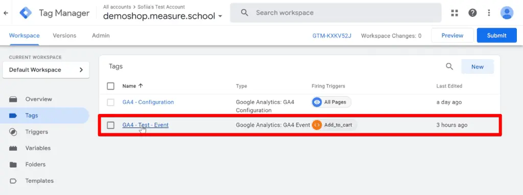 GA4 event tag in Google Tag Manager