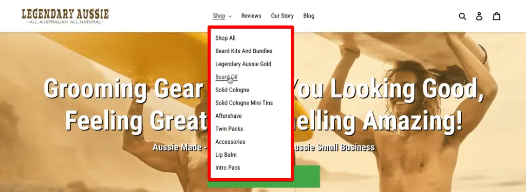 Legendary Aussie shop categories