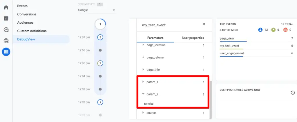 Missing event parameter