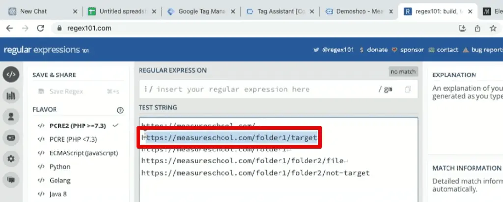 The URL that we want to filter from the list