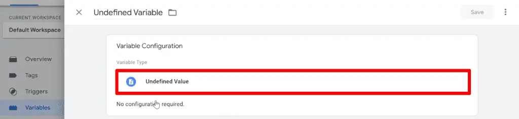 Undefined value variable type