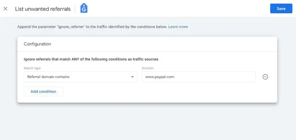 Adding PayPal as an unwanted referral