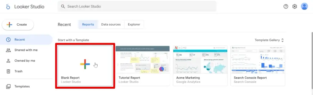 An alternative way of creating a blank report