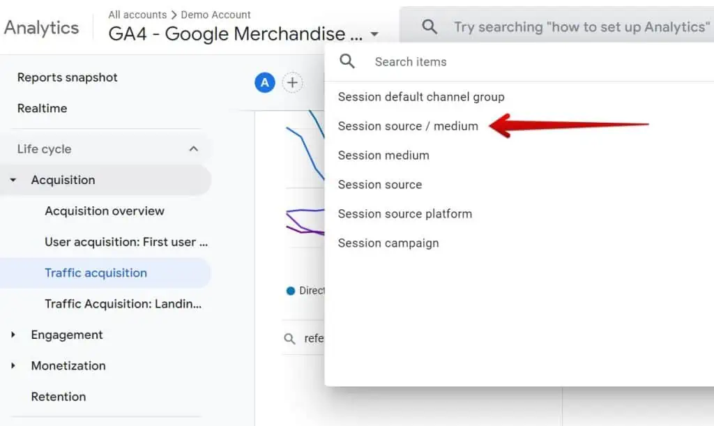 Changing default dimension to source medium