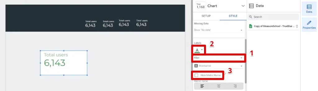 Changing the formatting of the scorecard