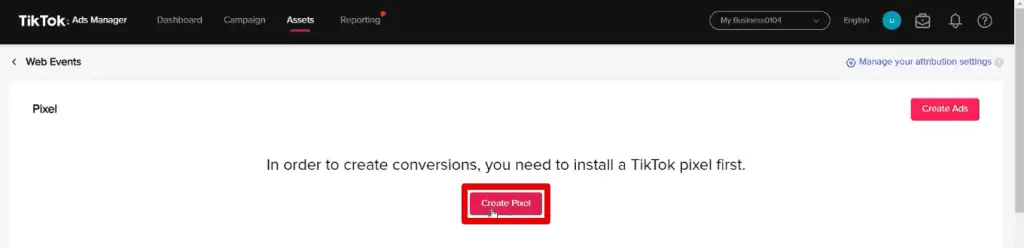 Creating a TikTok pixel