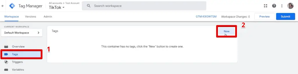 Creating the TikTok base pixel tag