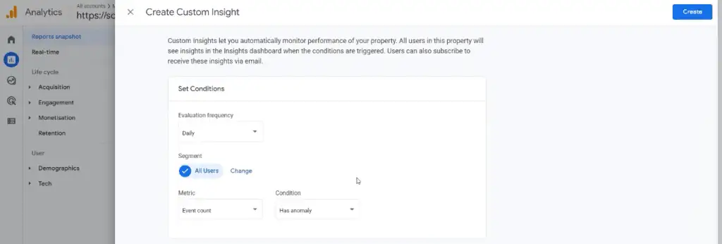 Custom insight conditions
